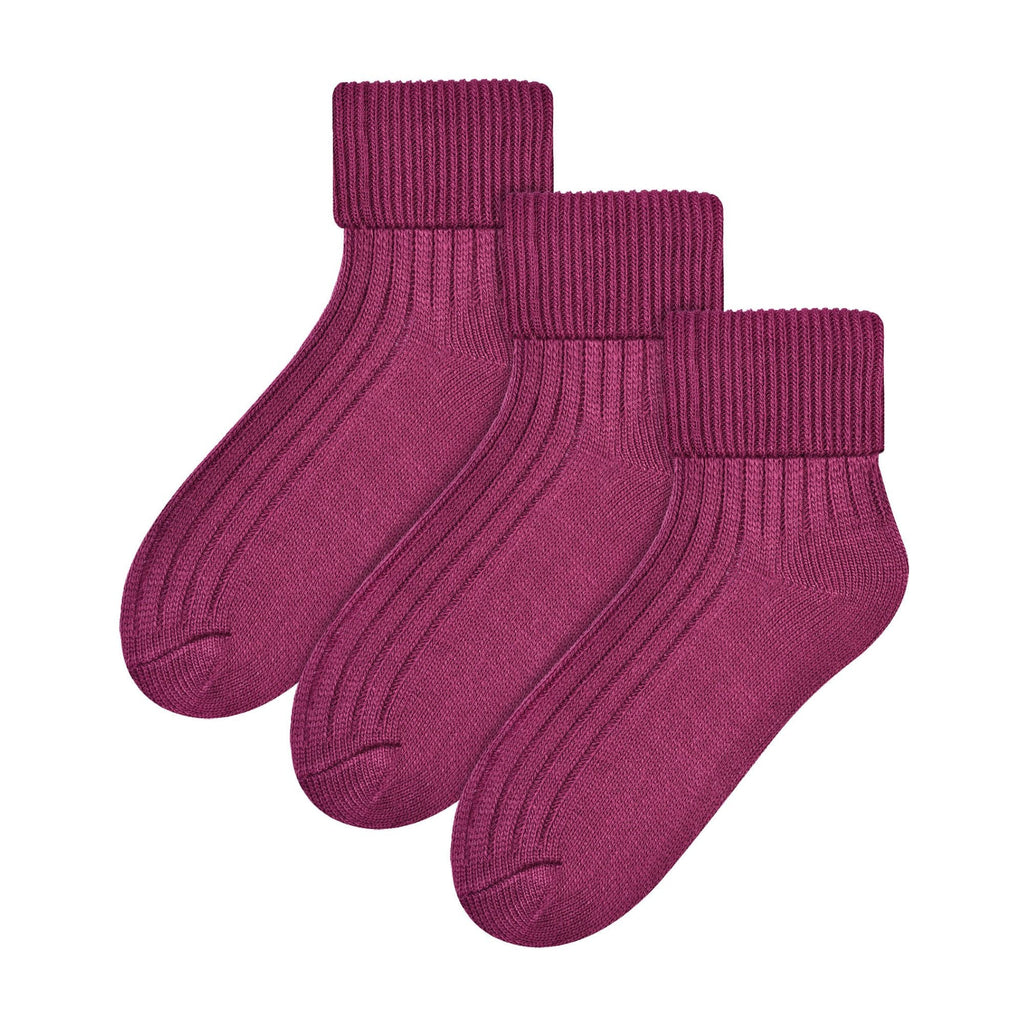 3 Pack Ladies Cosy Wool Bed Socks (2 Sizes)