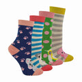 4 Pack Girls Novelty Bamboo Socks in a Gift Box