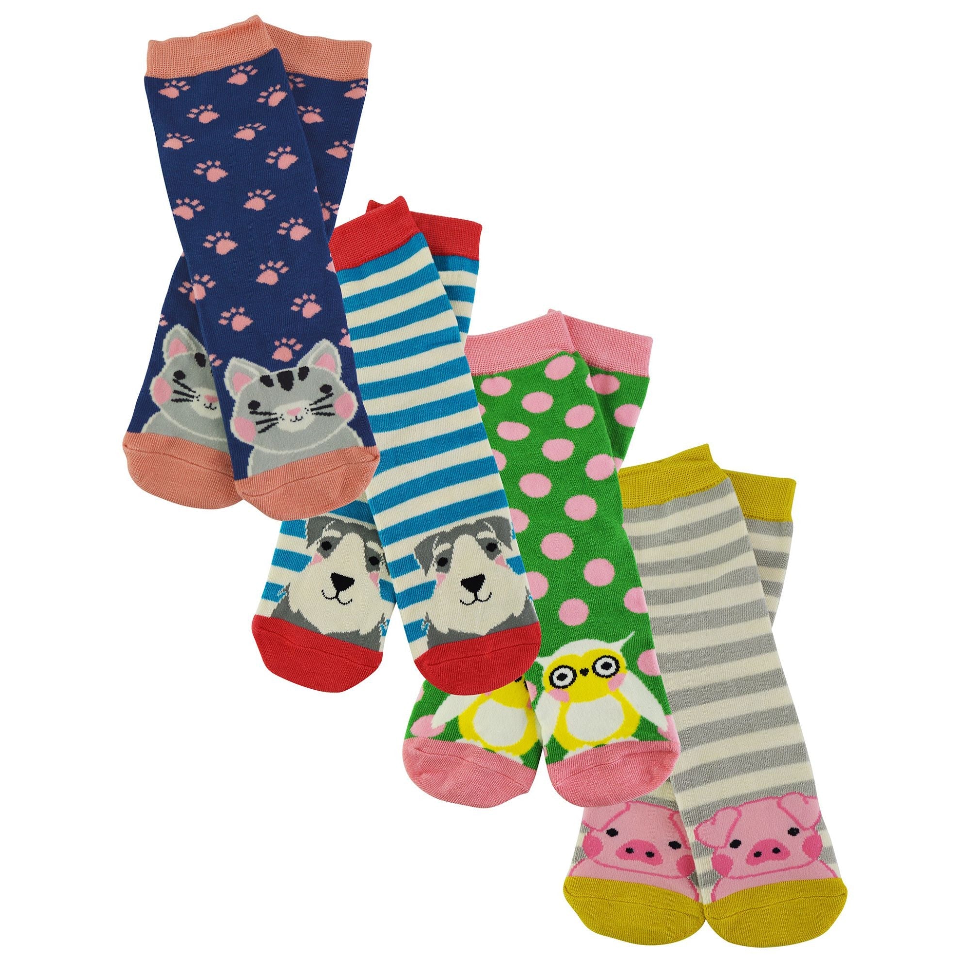 4 Pack Girls Novelty Bamboo Socks in a Gift Box