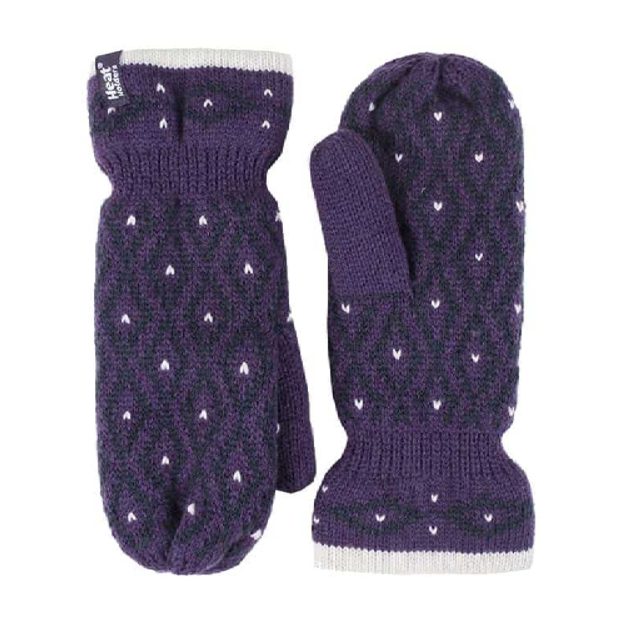 Ladies Knitted Fleece Lined Winter Warm Thermal Mittens