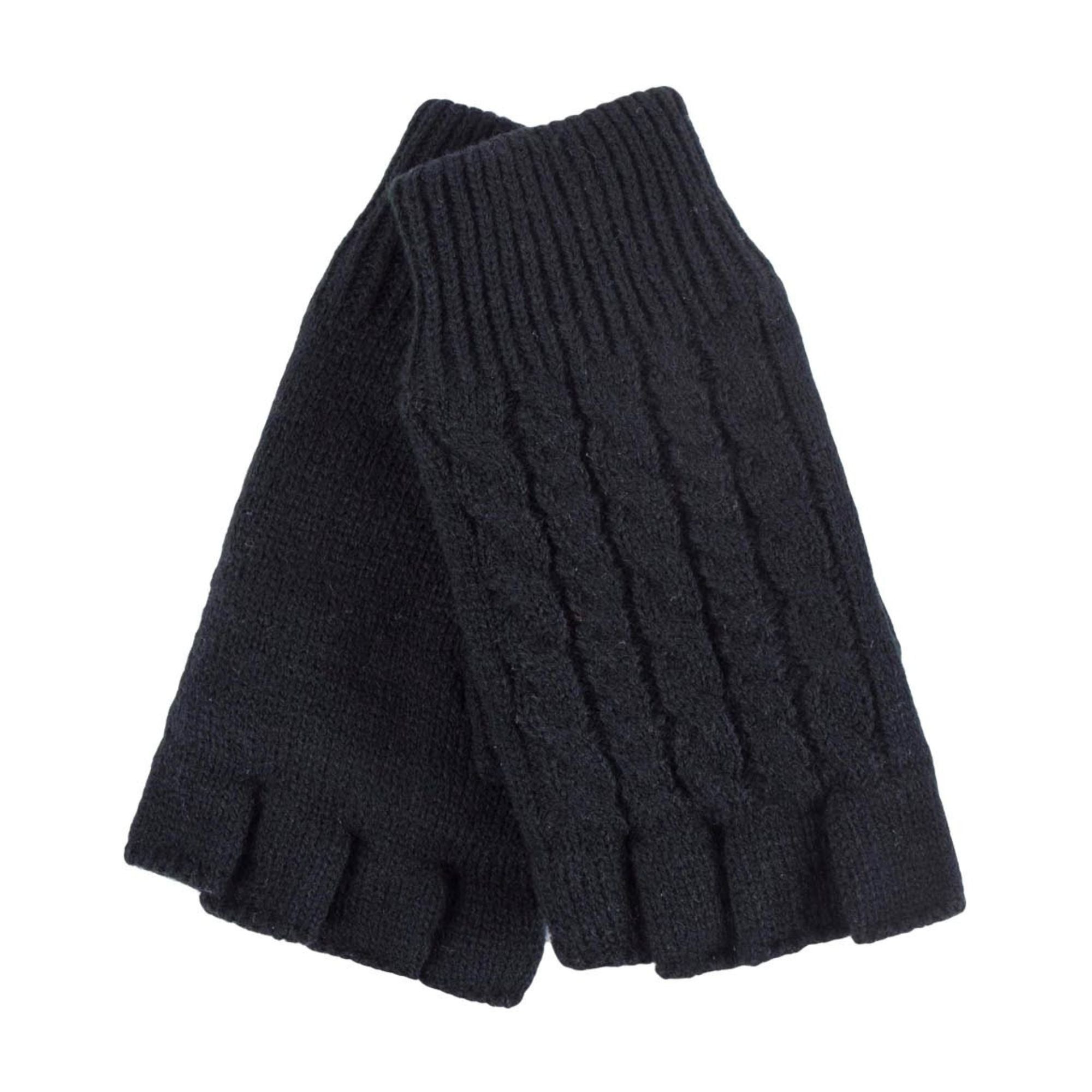 Ladies Cable Knitted Winter Thermal Fingerless Gloves