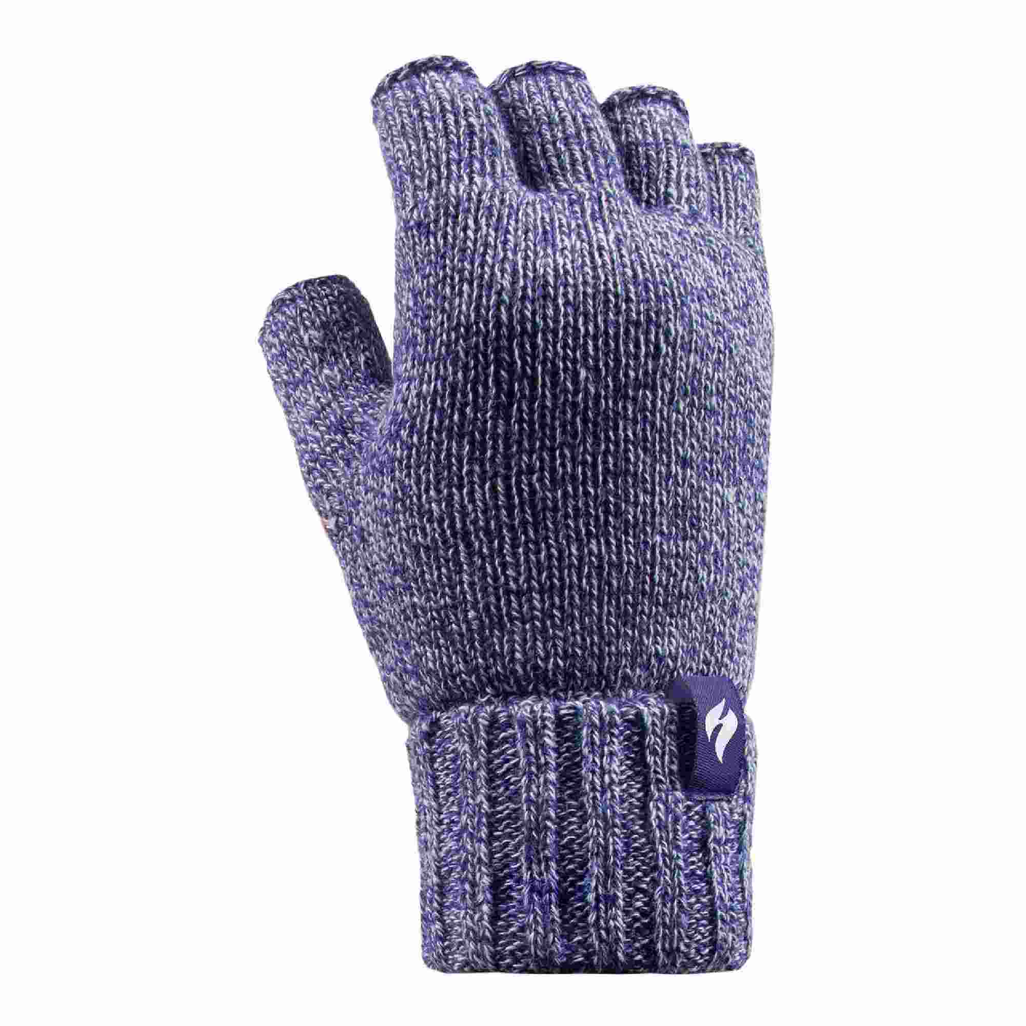 Ladies Knitted Fleece Lined Winter Thermal Fingerless Gloves