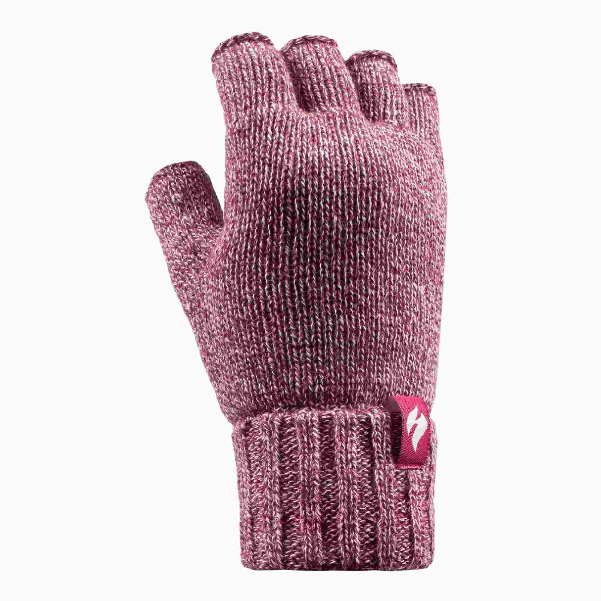 Ladies Knitted Fleece Lined Winter Thermal Fingerless Gloves
