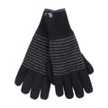 Mens Striped Patterned Fleece Lined Thermal Gloves for Winter