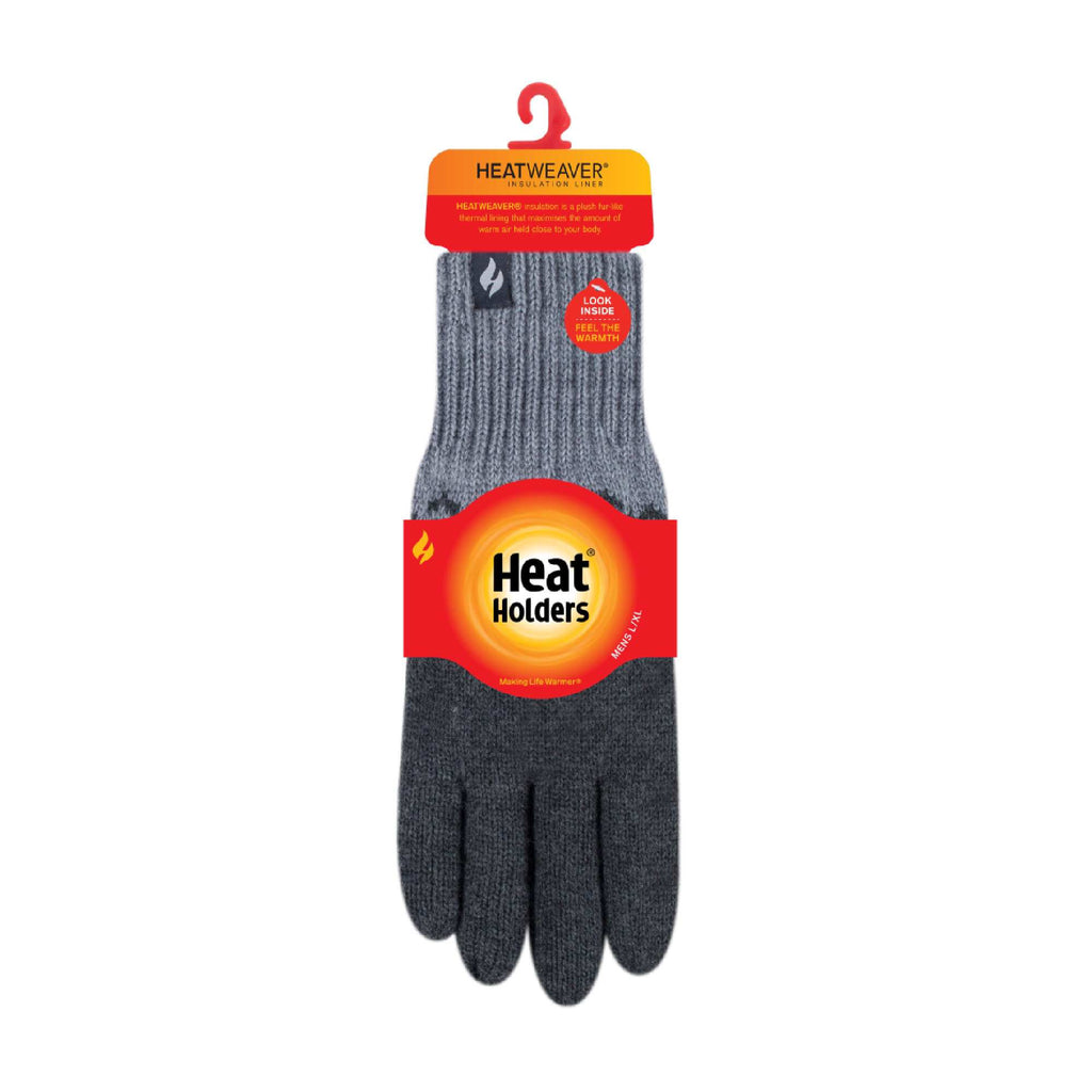 Mens Patterned Fleece Lined Thermal Gloves for Winter