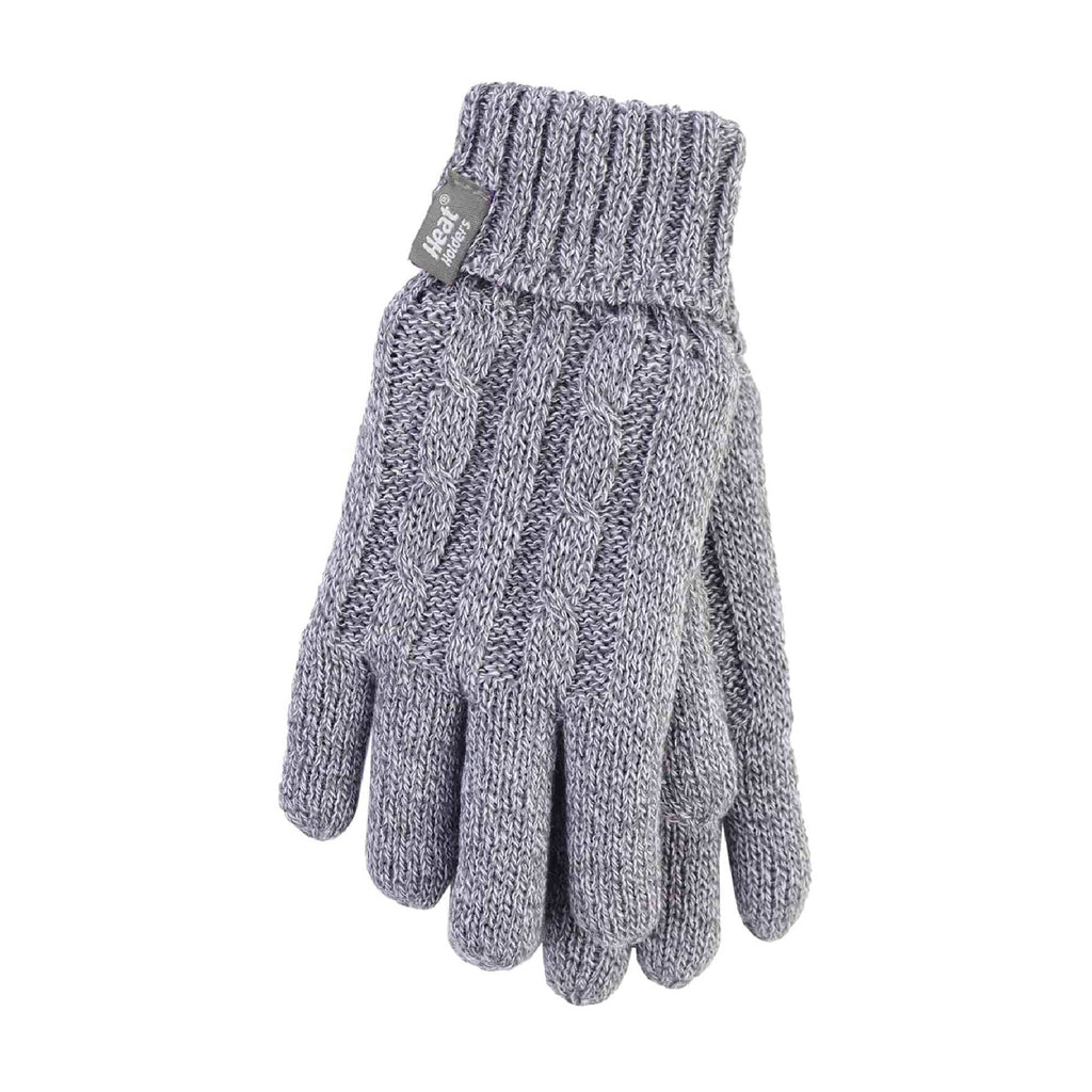 Ladies Cable Knit 2.3 Tog Fleece Lined Thermal Winter Gloves