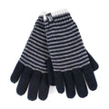 Ladies Striped Fleece Lined Knitted Warm Thermal Winter Gloves