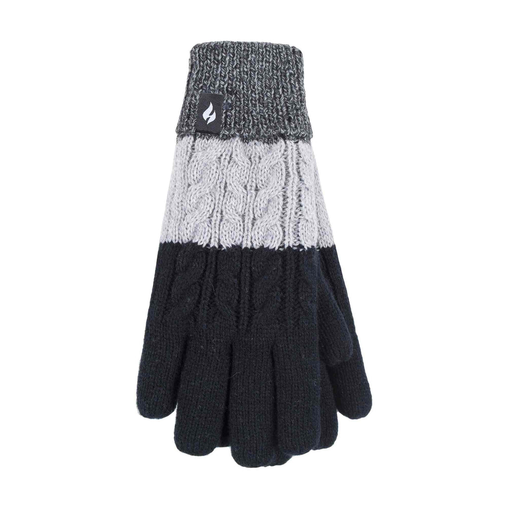 Ladies Fairisle Fleece Lined Knitted Warm Winter Thermal Gloves