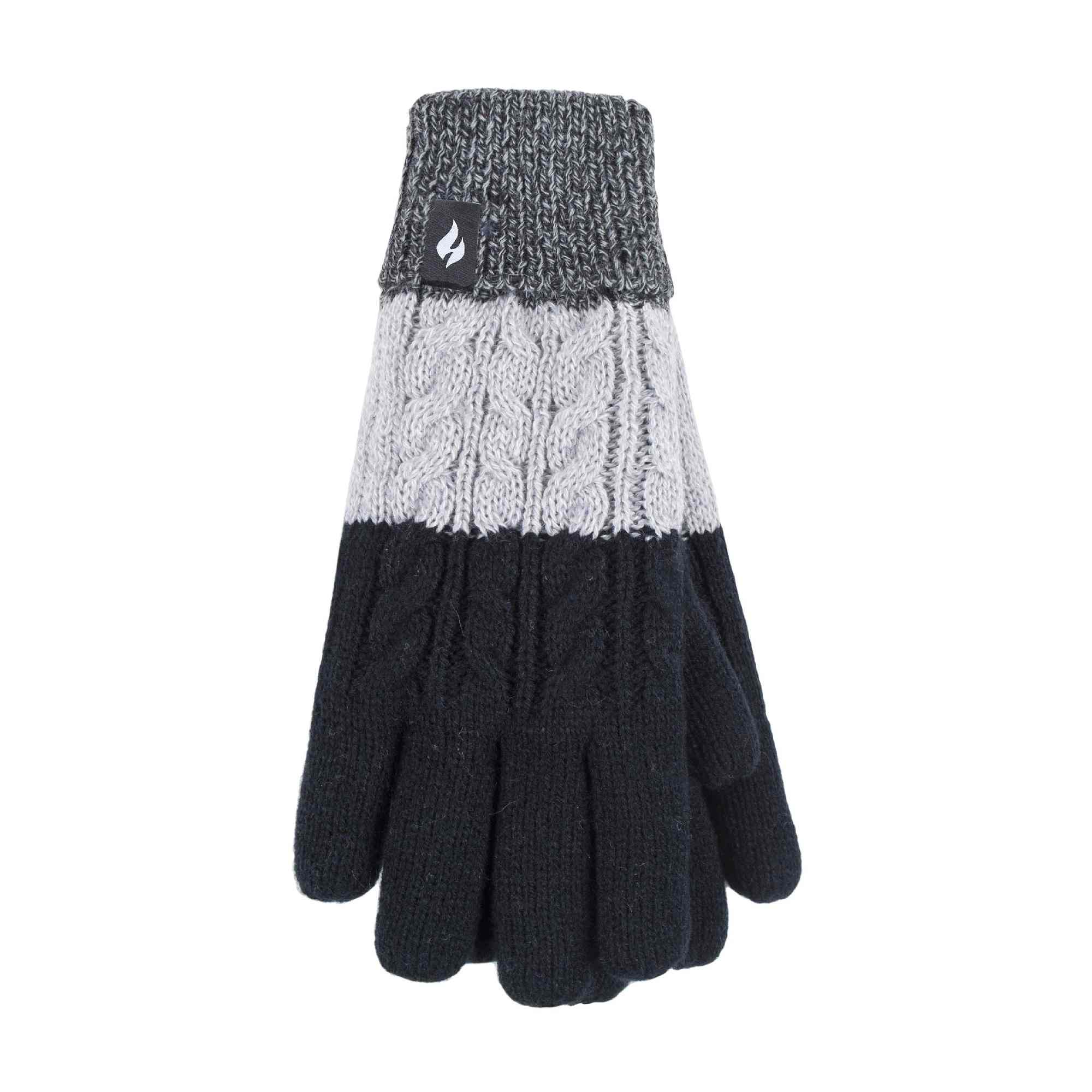 Ladies Fairisle Fleece Lined Knitted Warm Winter Thermal Gloves