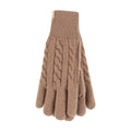 Ladies Cable Knit 2.3 Tog Fleece Lined Thermal Winter Gloves