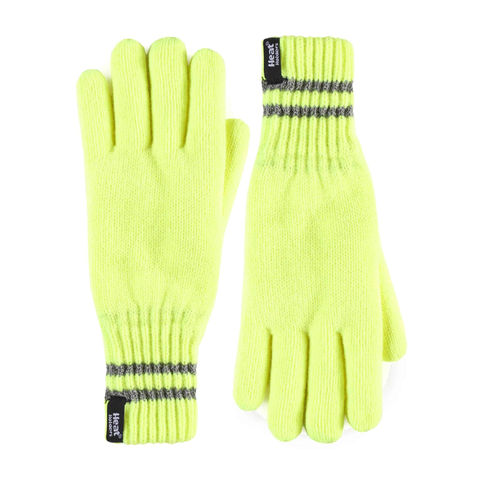 Mens Hi Vis Reflective Soft Fleece Lined Thermal Winter Gloves