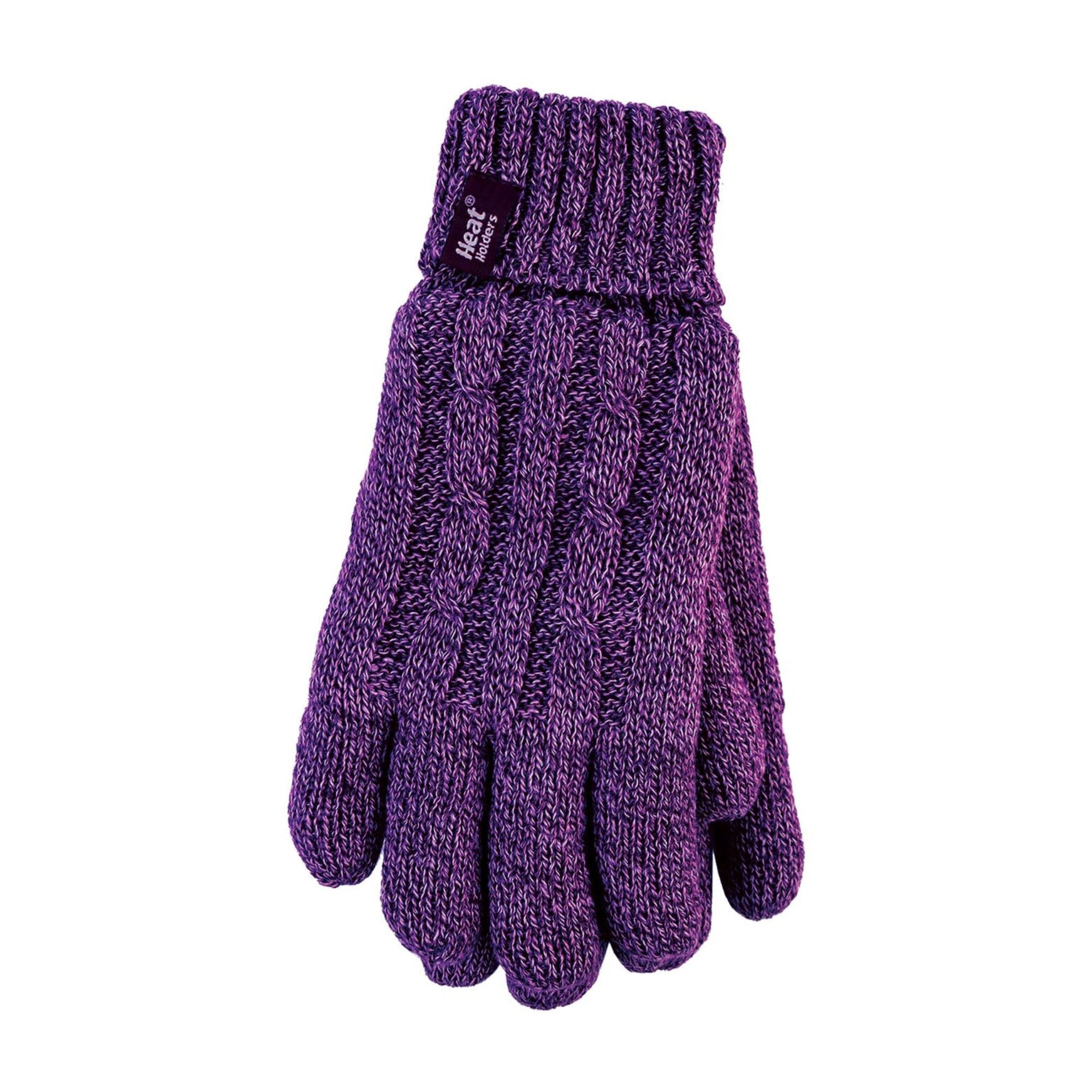 Ladies Cable Knit 2.3 Tog Fleece Lined Thermal Winter Gloves