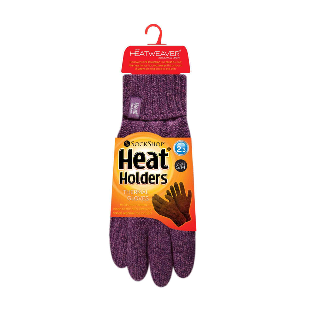 Ladies Cable Knit 2.3 Tog Fleece Lined Thermal Winter Gloves