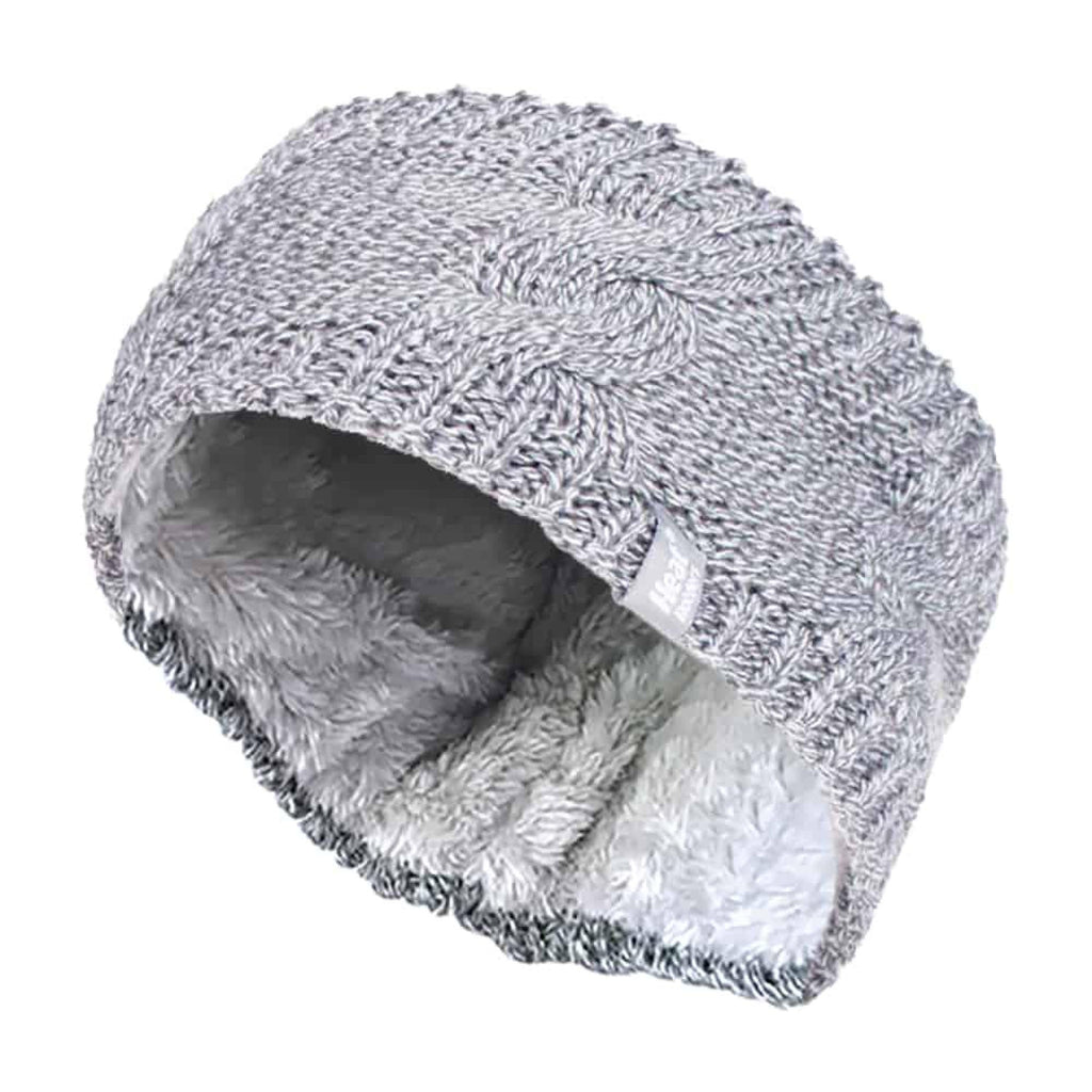 Ladies Cable Knitted Fleece Lined Thermal Winter Ear Warmer Headband