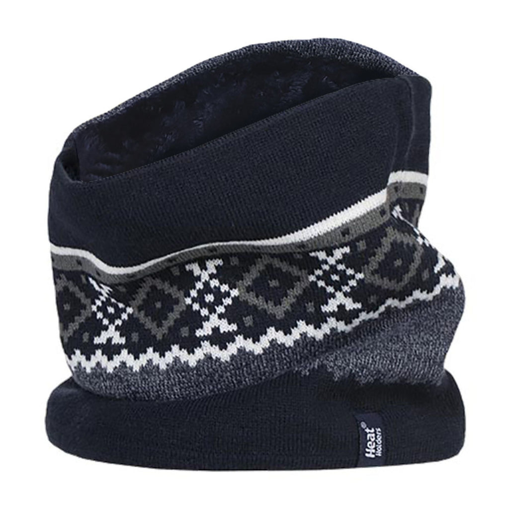 Mens Fairisle Fleece Lined Thermal Neck Warmer