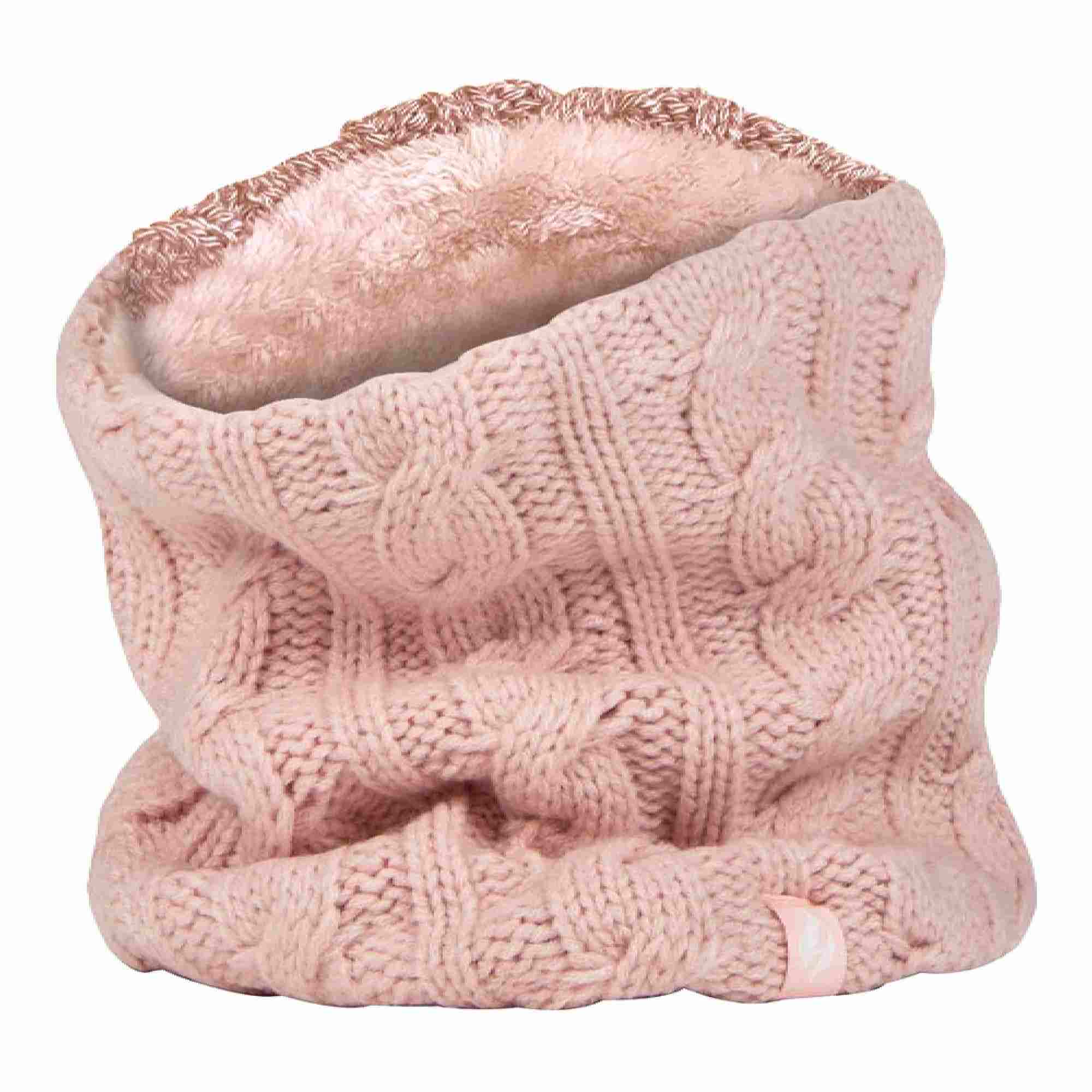 Ladies Cable Knit Winter Fleece Lined Thermal Neck Warmer