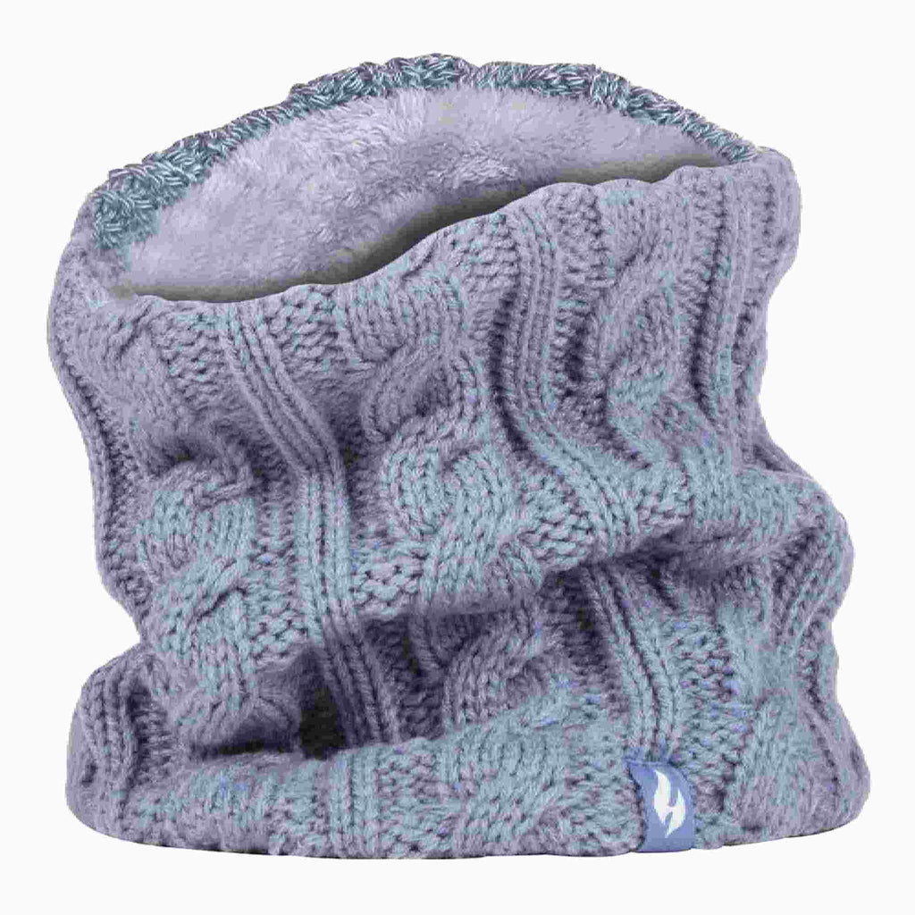Ladies Cable Knit Winter Fleece Lined Thermal Neck Warmer