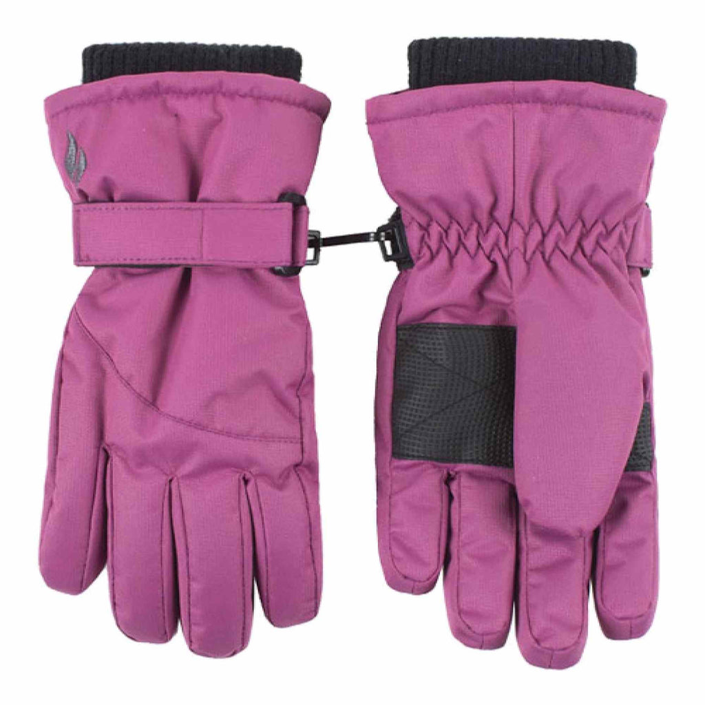 Childrens Pink Winter Fleece Lined Waterproof Ski Gloves