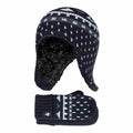 Boys Outdoor Thermal Winter Hat with Ear Flaps & Mittens Gloves Set