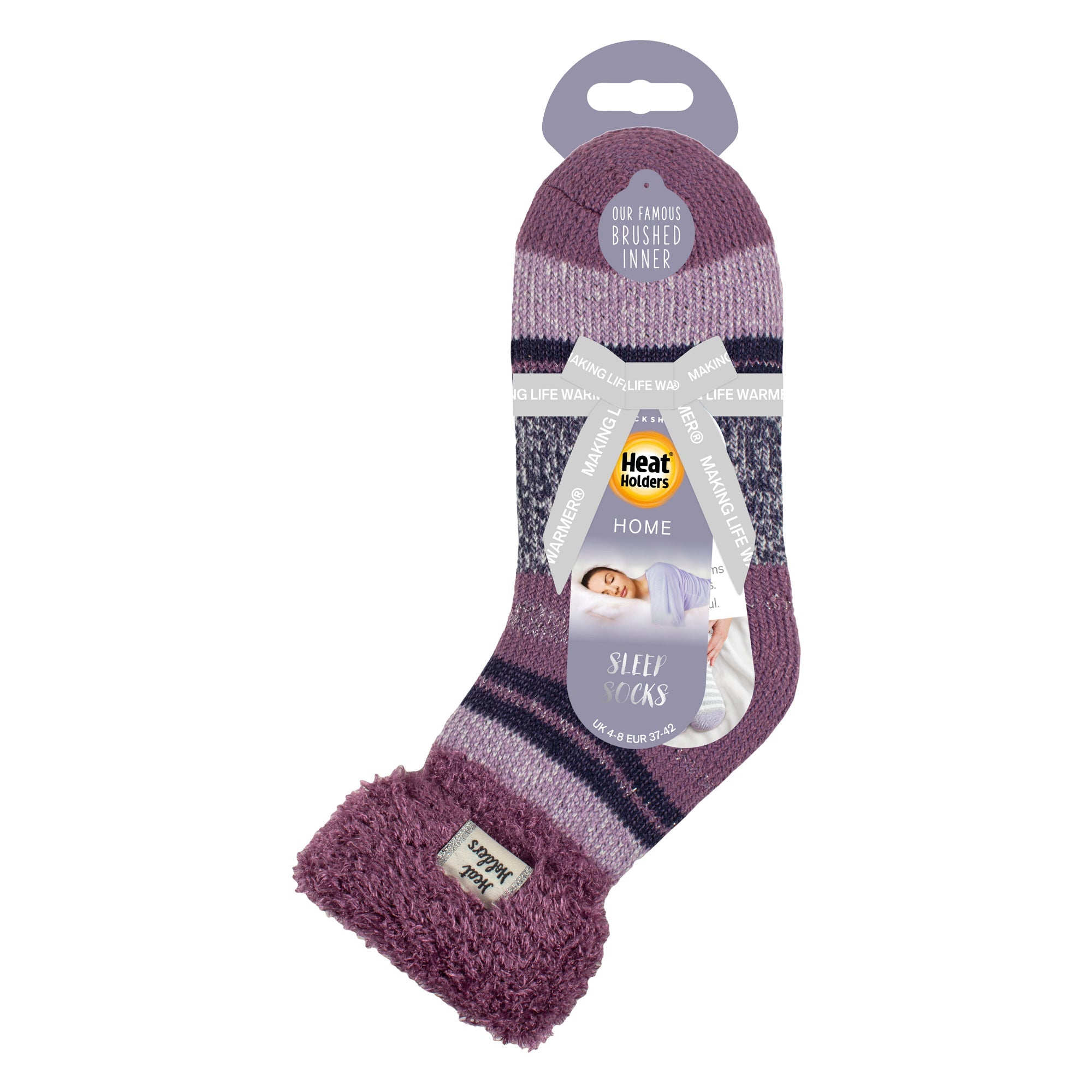 Ladies Stripe Lounge Socks With Lure