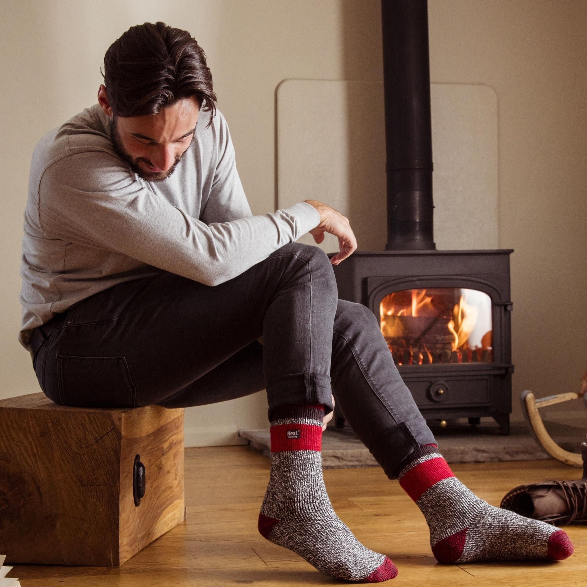 Mens Twist Patterned Thick Winter Warm Thermal Socks