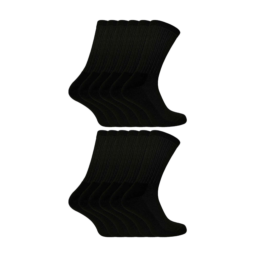 12 Pack Kids Soft Breathable Bamboo Sport Crew Socks