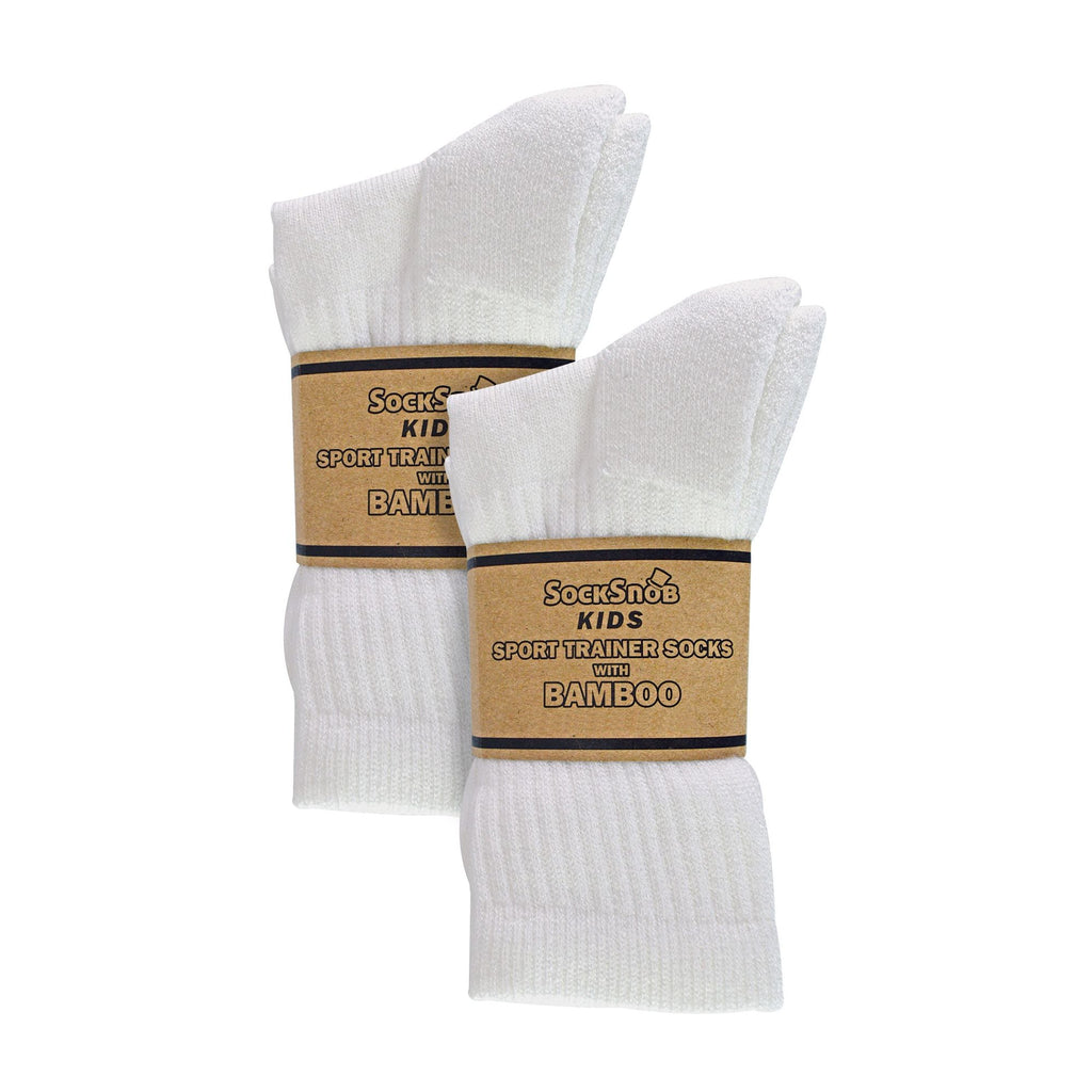 6 Pack Boys Breathable Soft Bamboo Sport Socks Ideal for PE
