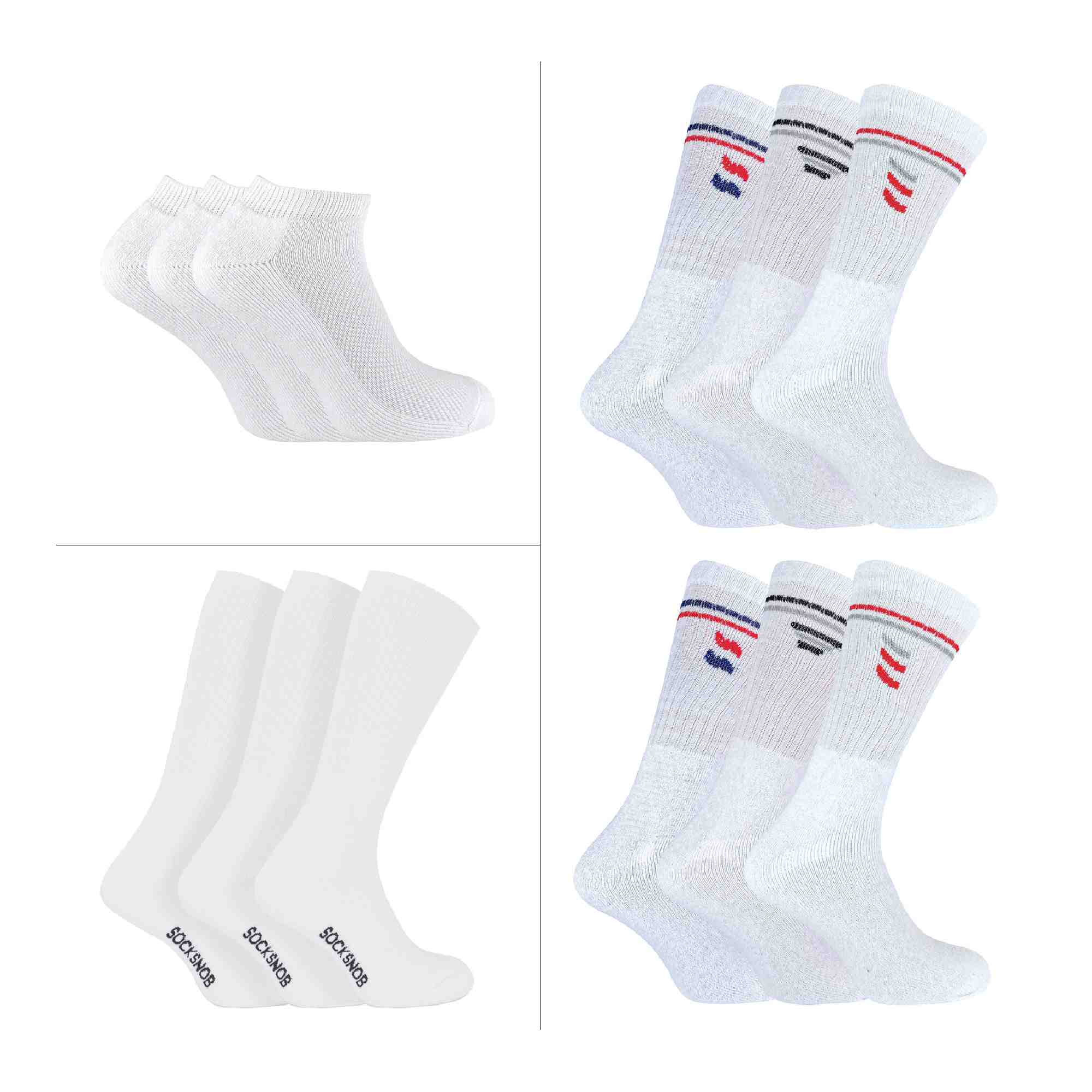 12 Pack Mens Breathable Sport Socks All Year Round Bundle