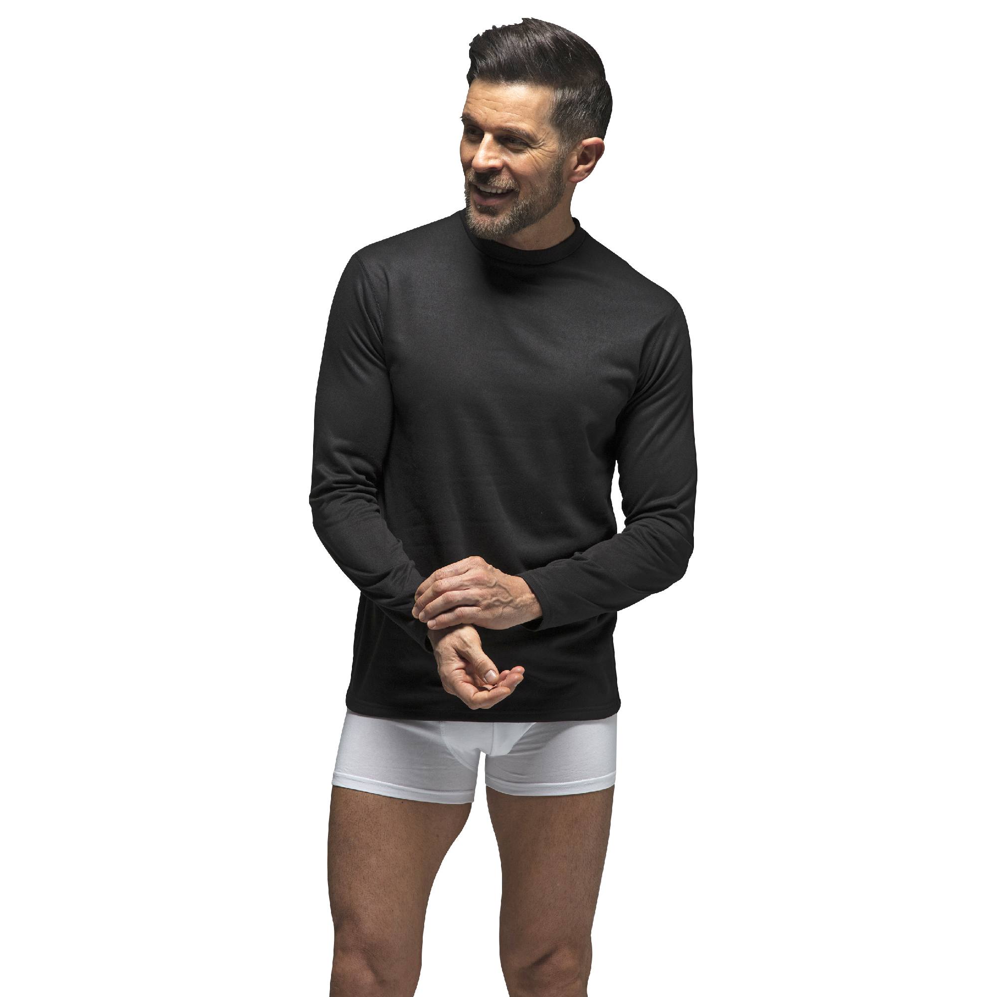 Mens Fleece Lined Base Layer Thermal Long Sleeve Top