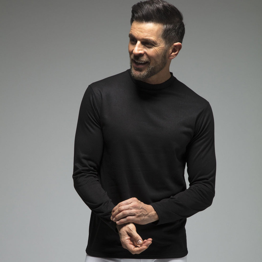 Mens Fleece Lined Base Layer Thermal Long Sleeve Top