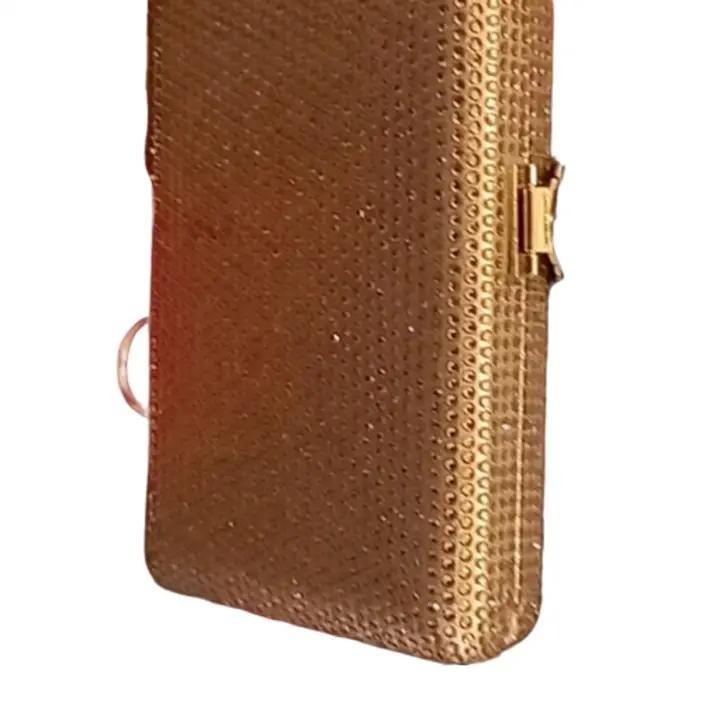 Rhinestones Evening bag with leaf lock