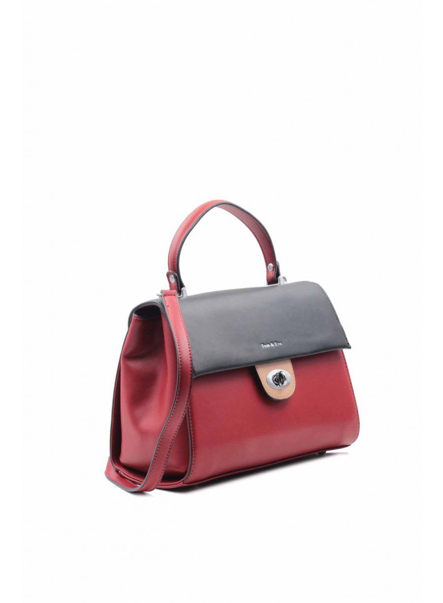 Bicolour handbag with flap 19G - 2889