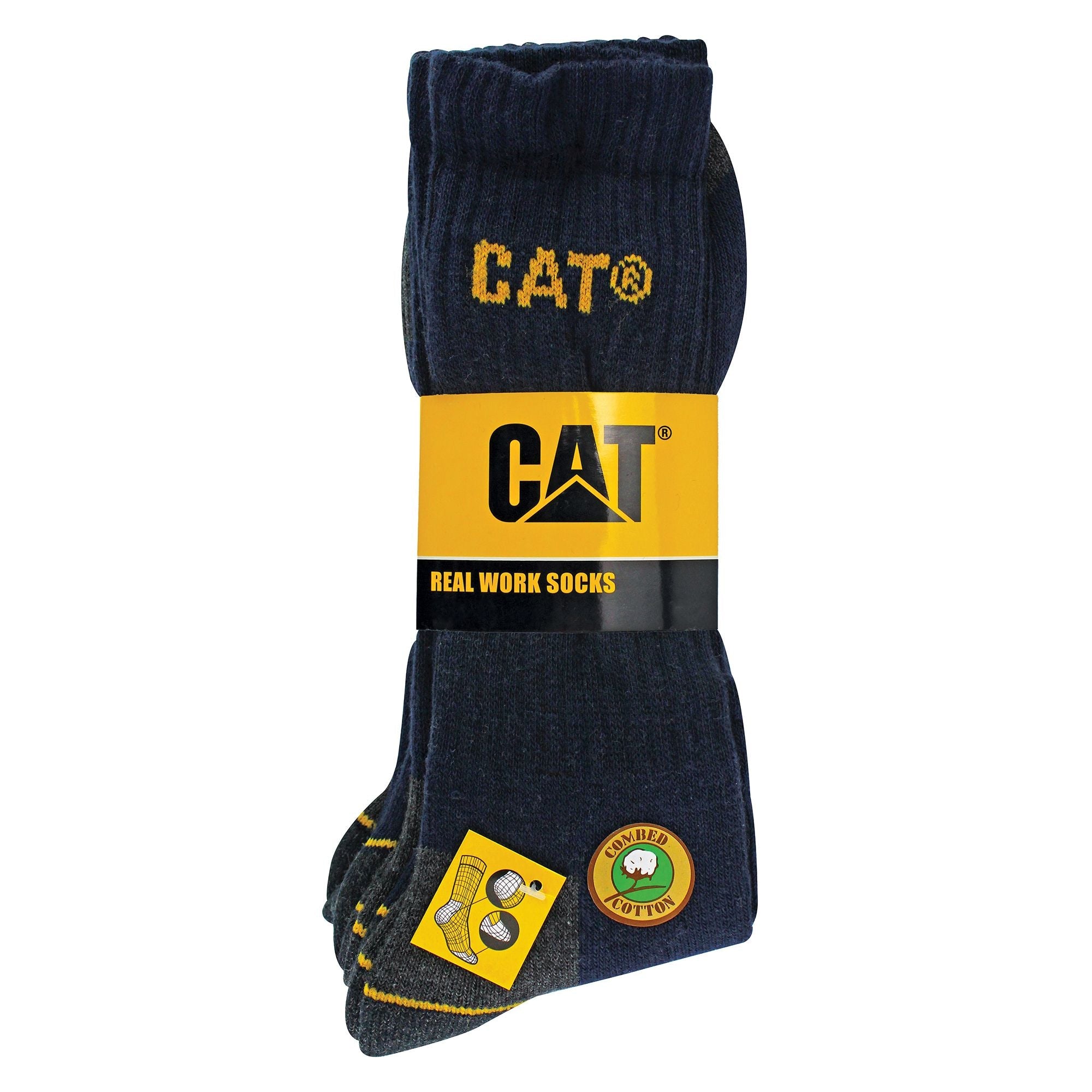 Mens 3 Pack Real Work Cotton Socks