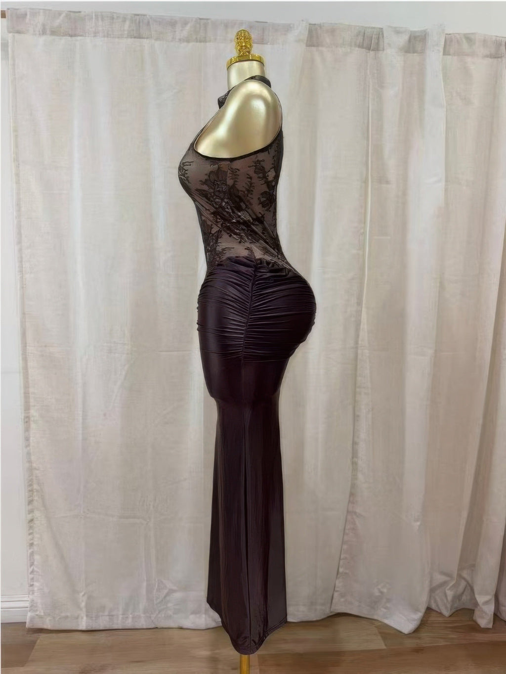 Crimson Lace Hourglass Dress