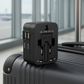 Universal Travel Adapter – Global Power Plug Converter with USB Ports, EU/US/UK/AU Socket Compatibility, Safety Cover & Locking System
