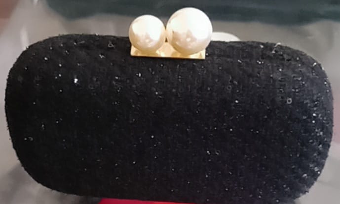Evening bag in tweed with pearls 19G - 2965