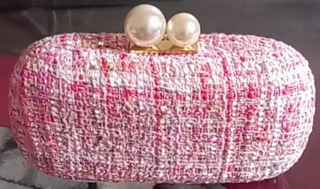 Evening bag in tweed with pearls 19G - 2965