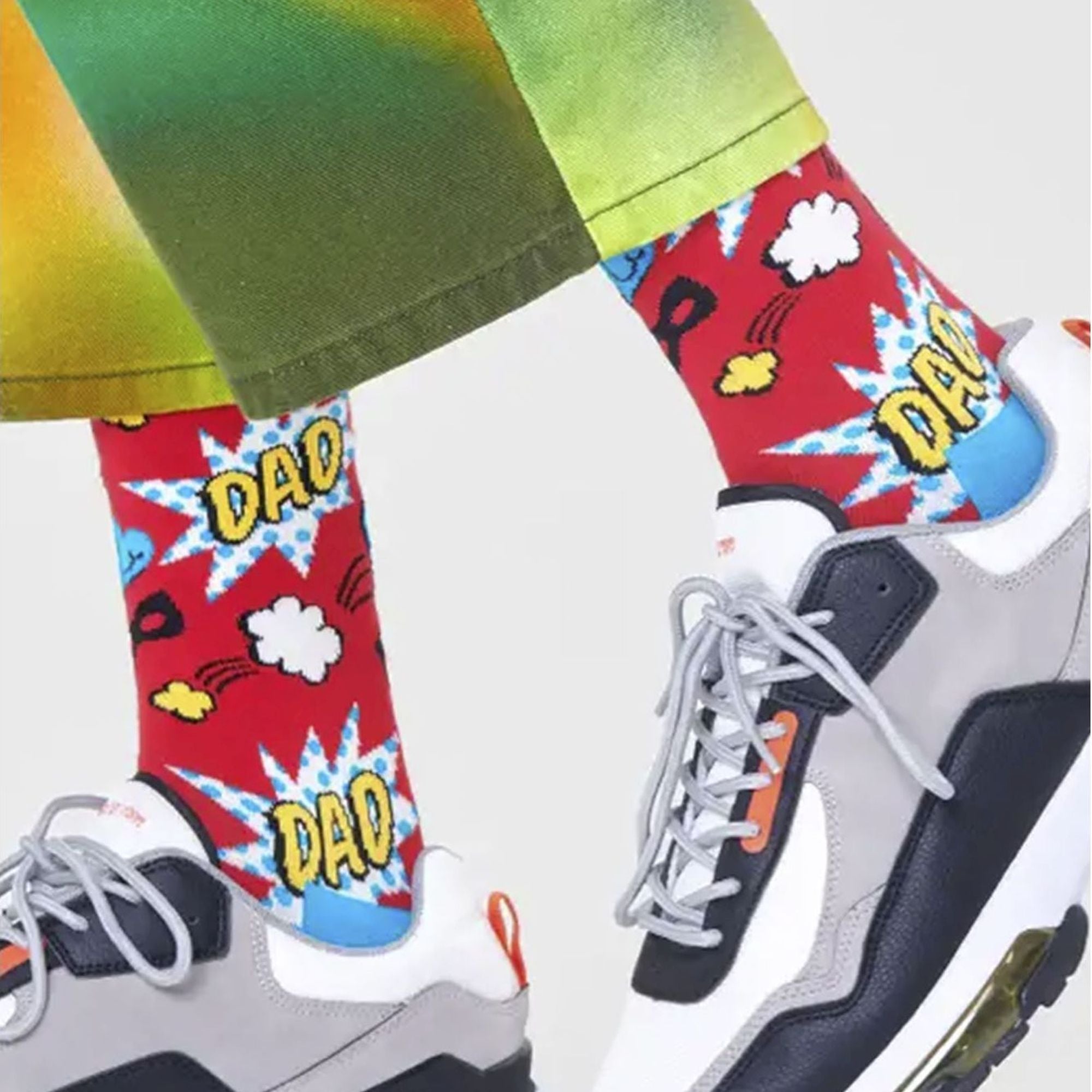 Comic Pattern Cotton Blend Dad Socks for Men