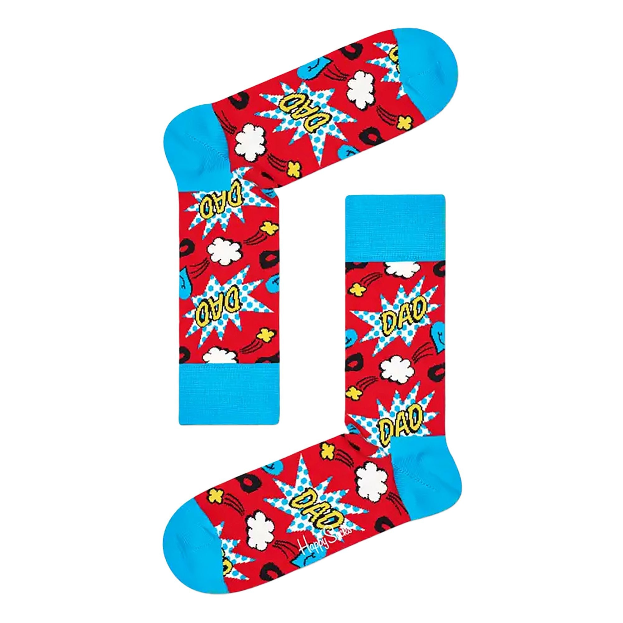 Comic Pattern Cotton Blend Dad Socks for Men