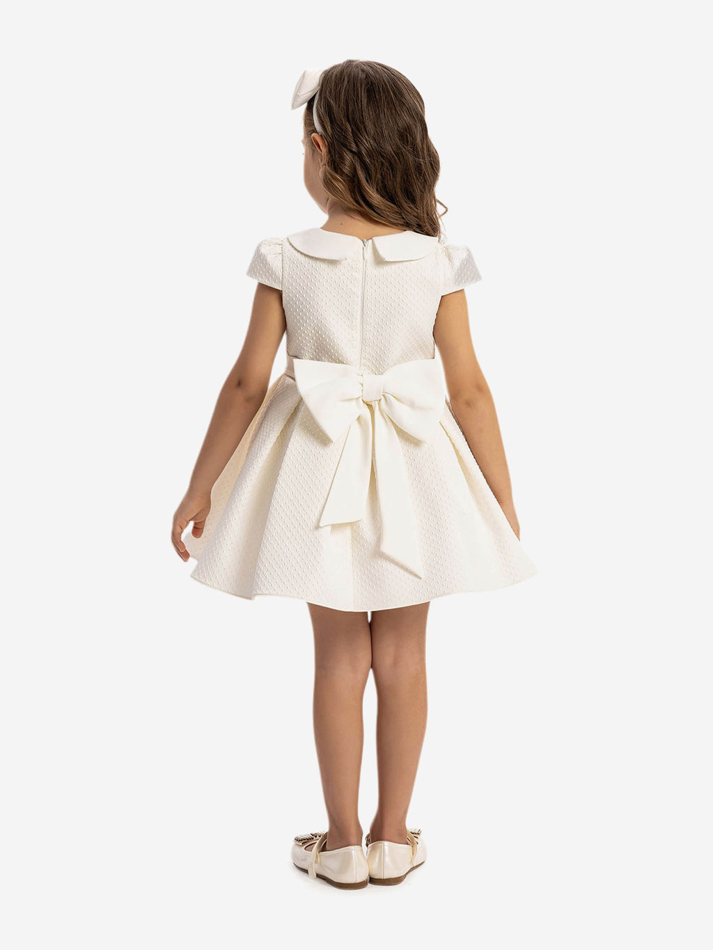 Dress & Fleur Baby Girls Dress with Headband in White