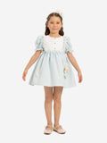 Dress & Fleur Baby Girls Dress Set with Teddy Bear in Blue
