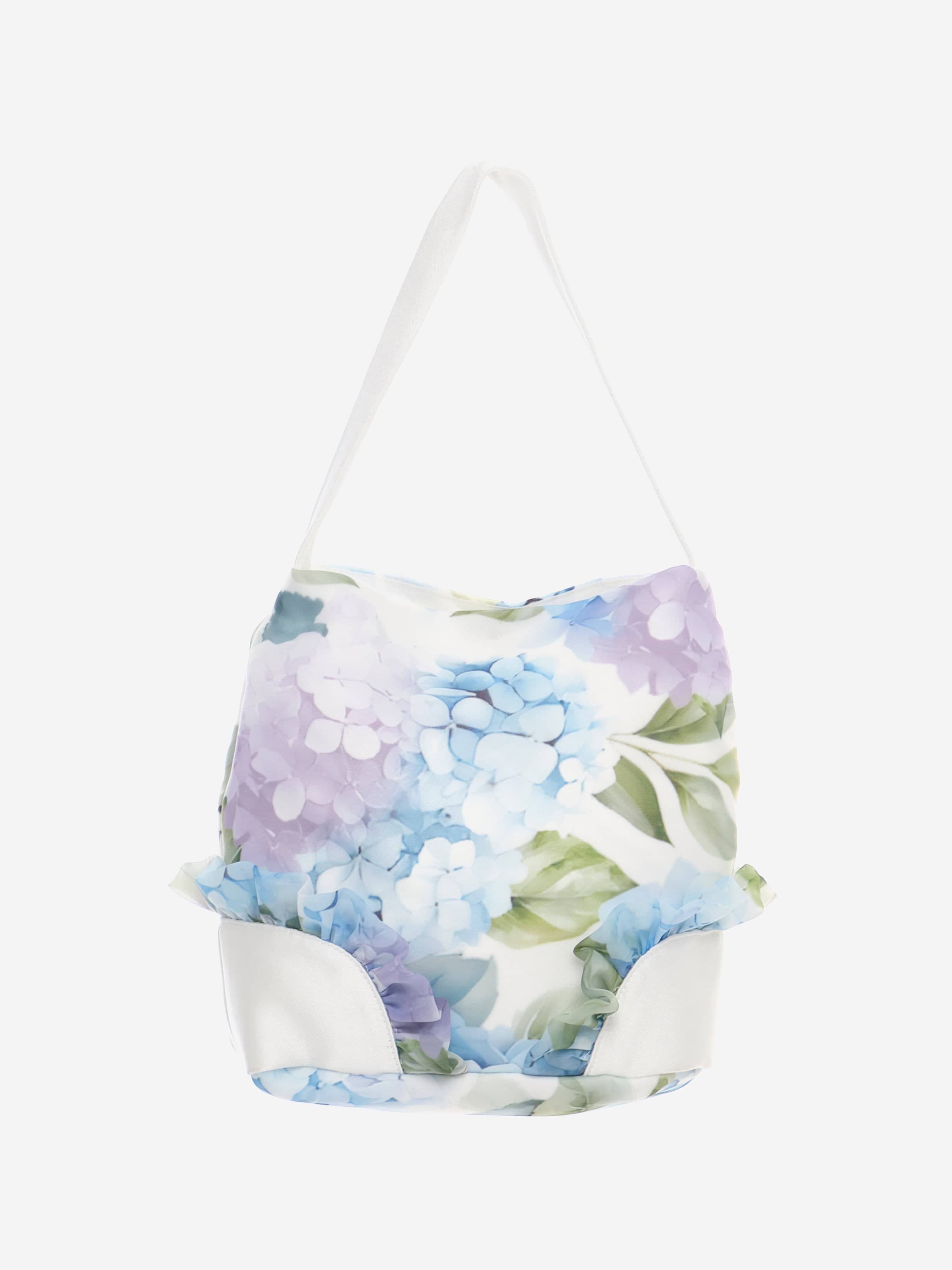 Dress & Fleur Girls Floral Occasion Dress with Bag in Blue
