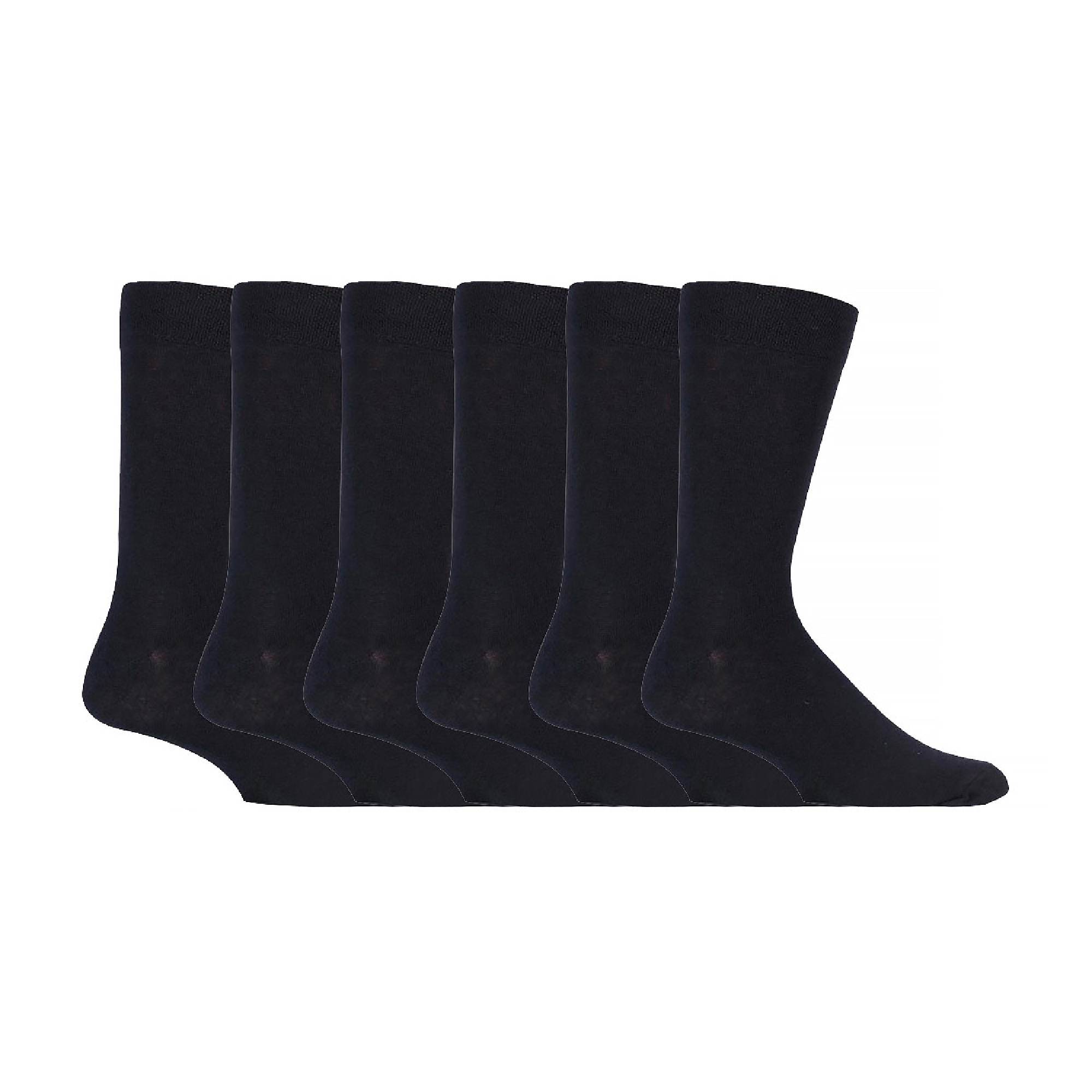 6 Pack Mens Plain Soft Cotton Everday Black Socks