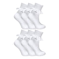 6 Pack Girls Frilly Fancy Lace Cotton Socks