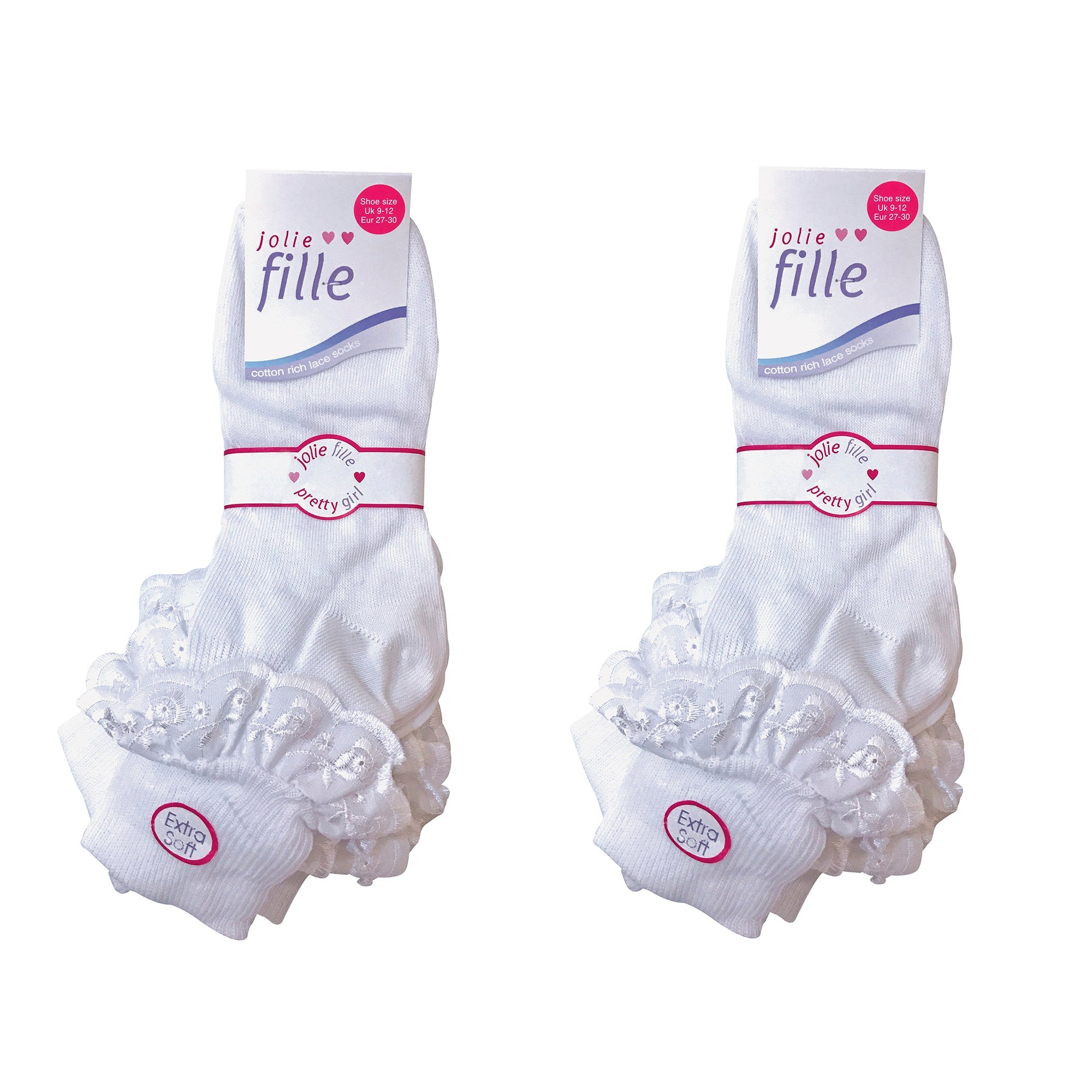 6 Pack Girls Frilly Fancy Lace Cotton Socks