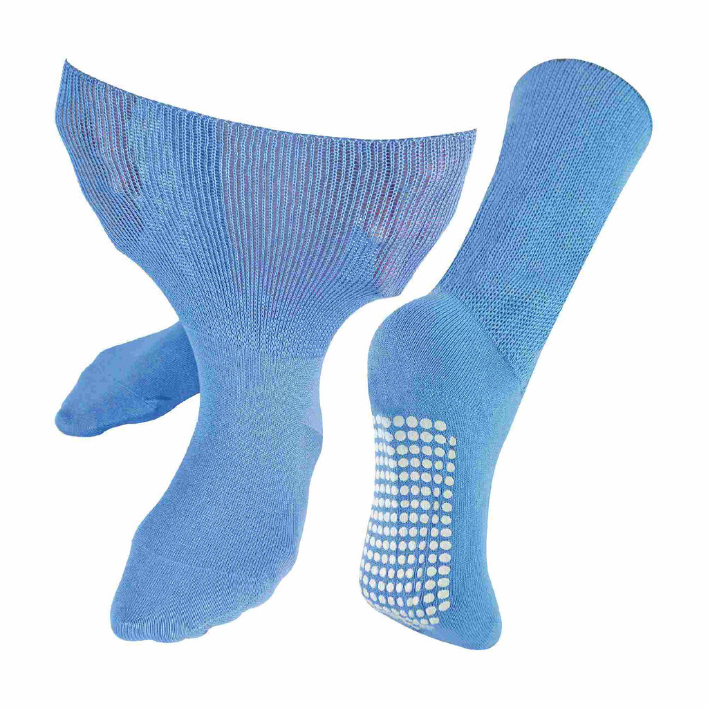 1 Pack Extra Wide Bamboo Oedema Socks with Grips