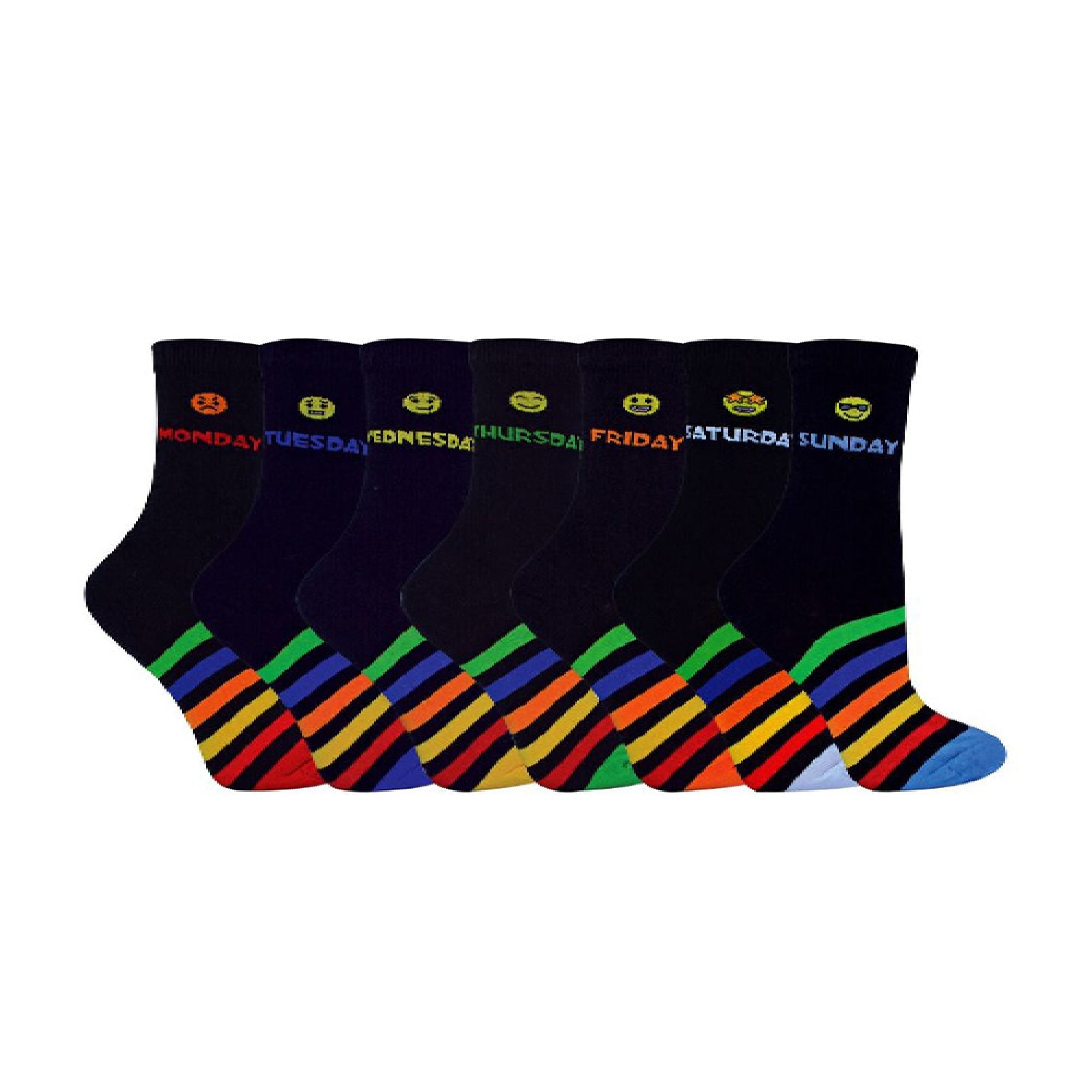 7 Pack Kids Novelty Days of The Week Socks Ideal for School
