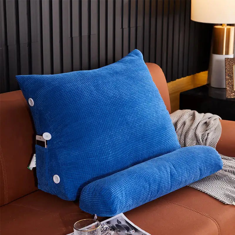 Lumbar Backrest Pillow – Plush Waist Cushion with Headrest for Bed & Sofa Support