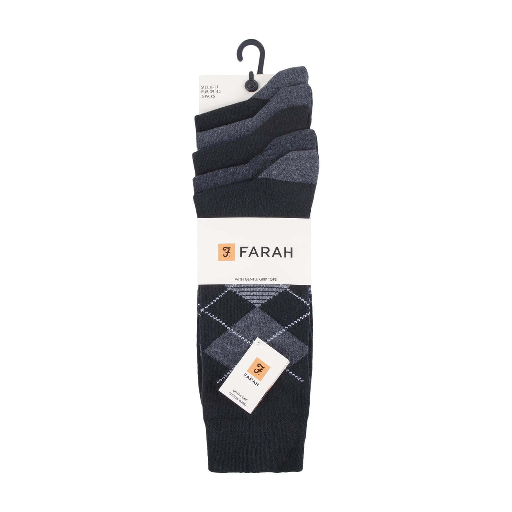 5 Pack Mens Patterned Cotton Dress Socks