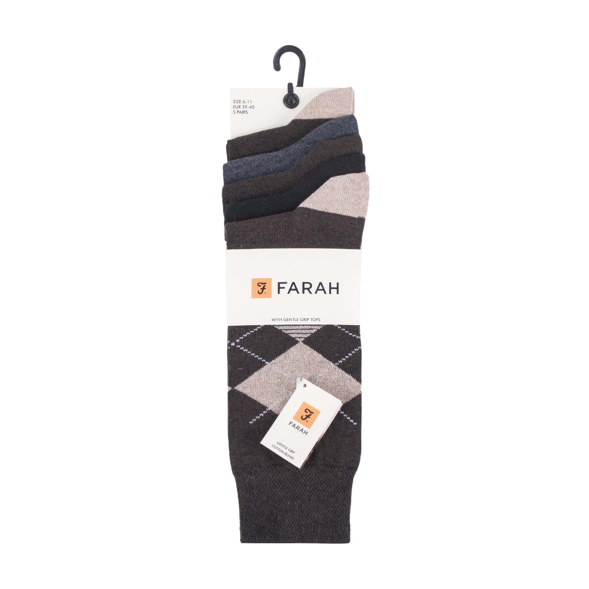5 Pack Mens Patterned Cotton Dress Socks
